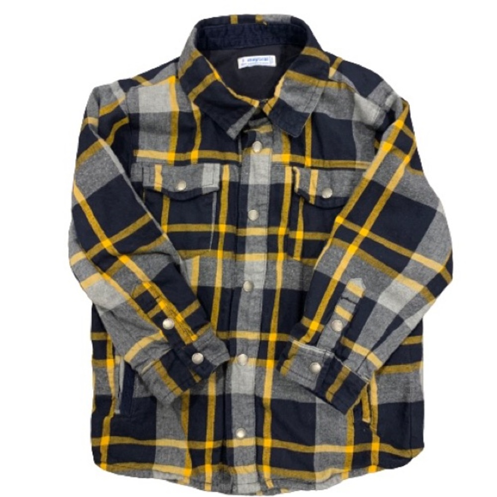 Mayoral Lined Flannel Button Down Size 3